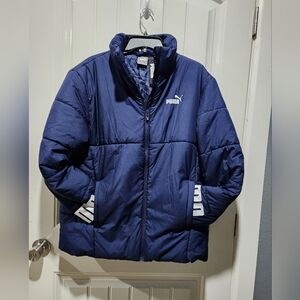 PUMA Mens puffer jacket Padded Zip Front,  Size M,Navy BlueNo rips, no stains.